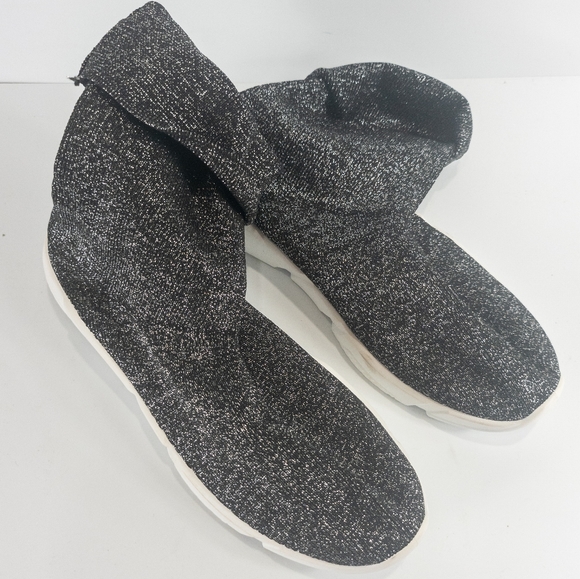 Bella Marie Sock Sneaker Black Metal -8 - Picture 2 of 4